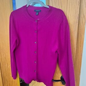 Lands' End Cashmere Women's Vibrant Pink Cardigan